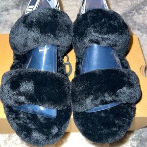 Ugg OH Yeah Slides, Black, Size 7.